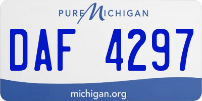 MI license plate DAF4297