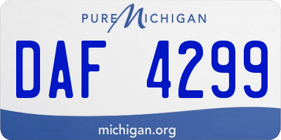 MI license plate DAF4299