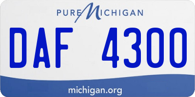 MI license plate DAF4300