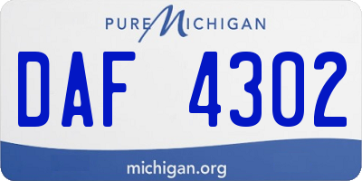 MI license plate DAF4302