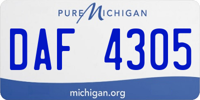 MI license plate DAF4305