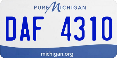 MI license plate DAF4310