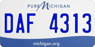 MI license plate DAF4313
