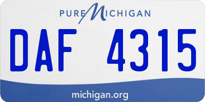 MI license plate DAF4315