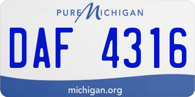 MI license plate DAF4316