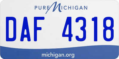 MI license plate DAF4318