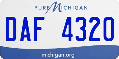 MI license plate DAF4320
