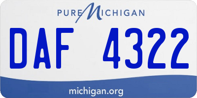 MI license plate DAF4322