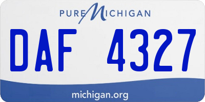 MI license plate DAF4327