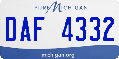 MI license plate DAF4332