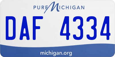 MI license plate DAF4334