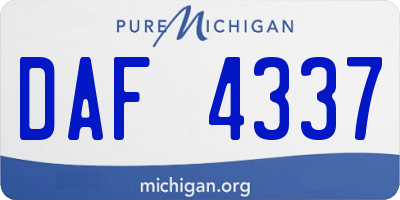 MI license plate DAF4337