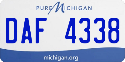 MI license plate DAF4338