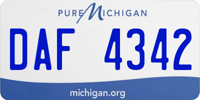 MI license plate DAF4342