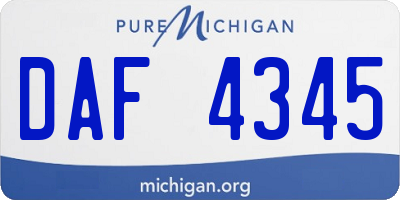 MI license plate DAF4345