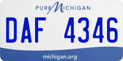 MI license plate DAF4346