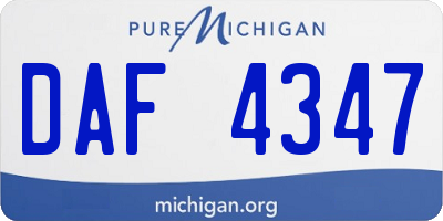 MI license plate DAF4347