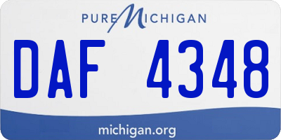 MI license plate DAF4348