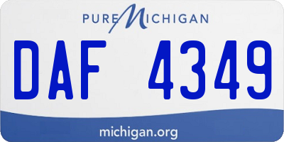MI license plate DAF4349