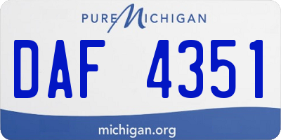 MI license plate DAF4351