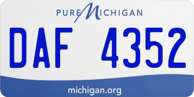 MI license plate DAF4352