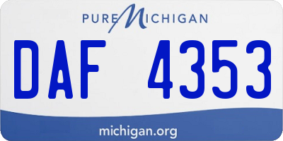 MI license plate DAF4353