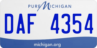 MI license plate DAF4354