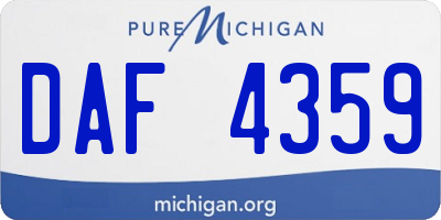 MI license plate DAF4359
