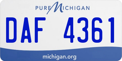 MI license plate DAF4361
