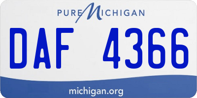 MI license plate DAF4366