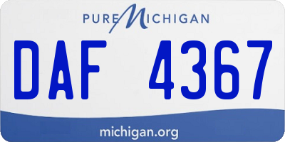 MI license plate DAF4367
