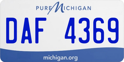 MI license plate DAF4369