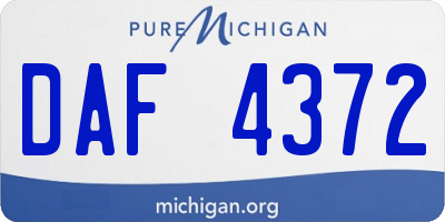 MI license plate DAF4372