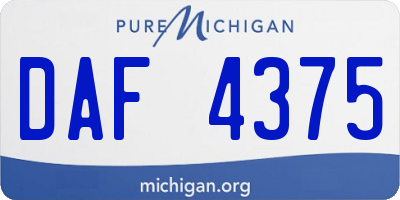 MI license plate DAF4375