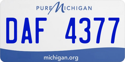 MI license plate DAF4377