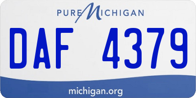 MI license plate DAF4379