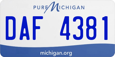 MI license plate DAF4381