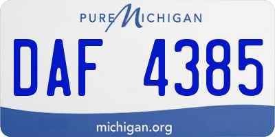 MI license plate DAF4385