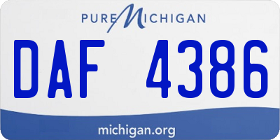 MI license plate DAF4386