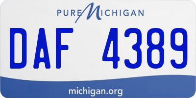 MI license plate DAF4389