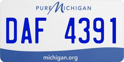 MI license plate DAF4391