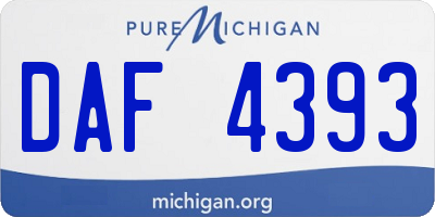 MI license plate DAF4393
