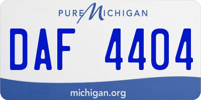 MI license plate DAF4404