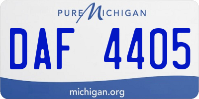 MI license plate DAF4405