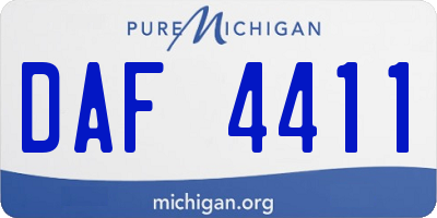 MI license plate DAF4411