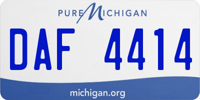 MI license plate DAF4414