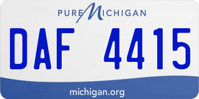 MI license plate DAF4415