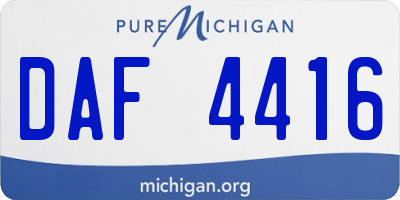 MI license plate DAF4416