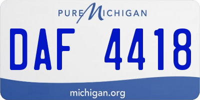MI license plate DAF4418