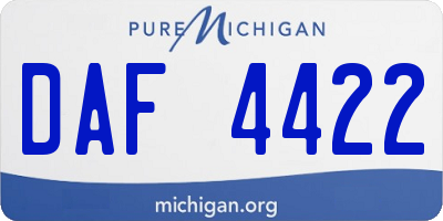 MI license plate DAF4422